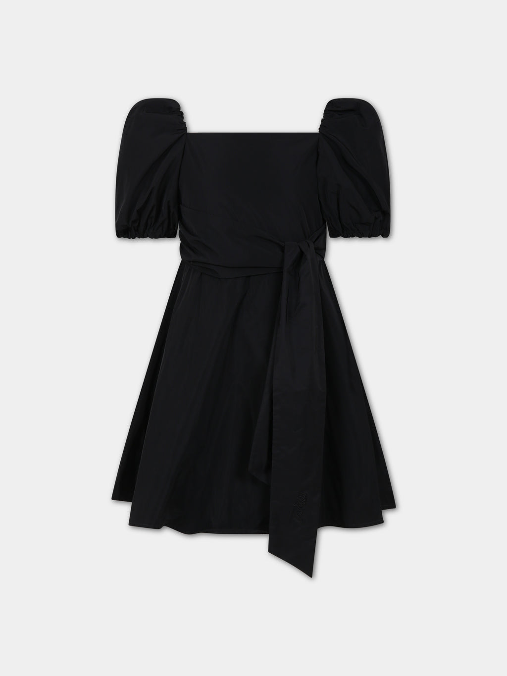 Black dress for girl with logo